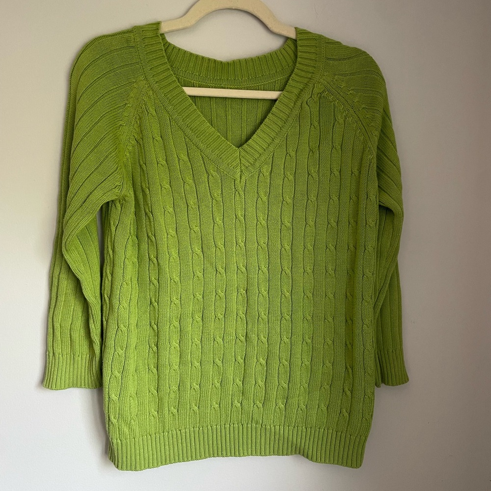 Light Green V-Neck Sweater